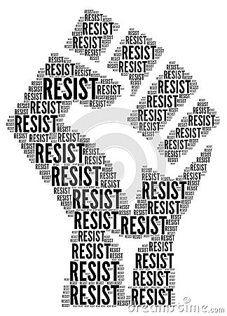 Resist protest symbol icon Cartoon Illustration