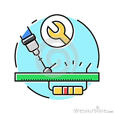 resistor replacement electronics color icon vector illustration Cartoon Illustration