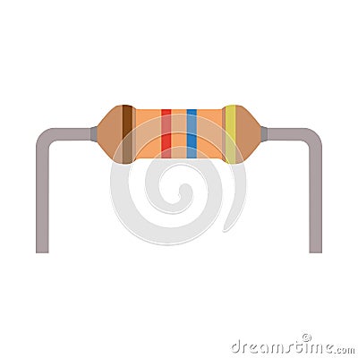 Resistor small flat vector parts components electronic circuit. Microchip computer server icon view Vector Illustration