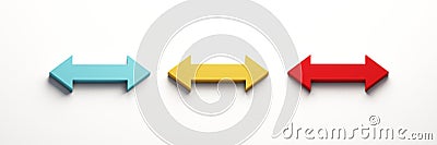Resize arrow set of Three color. 3D icon rendering illustration Stock Photo