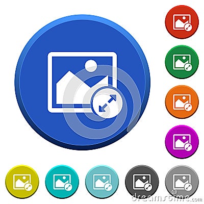 Resize image large beveled buttons Stock Photo