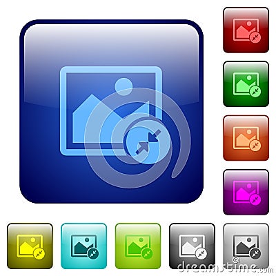 Resize image small color square buttons Stock Photo