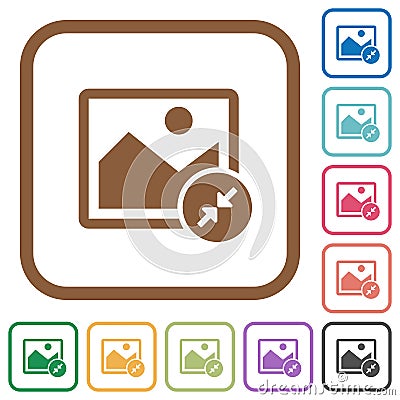 Resize image small simple icons Stock Photo