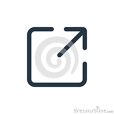 resizing icon vector from interface concept. Thin line illustration of resizing editable stroke. resizing linear sign for use on Vector Illustration