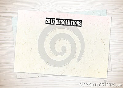 2017 resolutions on blank paper background Stock Photo