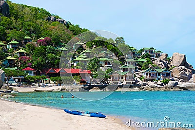 Resort in the beach with blue sea at Koh Chang island in Thailand Editorial Stock Photo