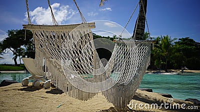 Resort Beach Hammock Stock Photo