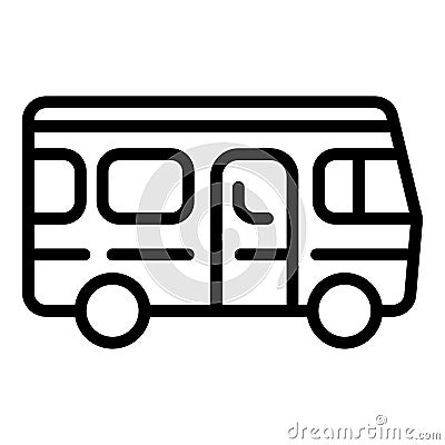 Resort motorhome icon, outline style Vector Illustration