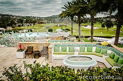 Resort Patio - Carlsbad, CA Stock Photo