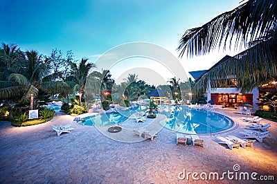 Resort pool Stock Photo