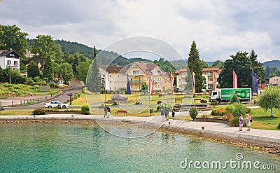 Resort Reifnitz . Lake Worth. Carinthia, Austria Editorial Stock Photo