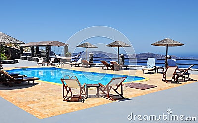 Resort in Santorini Stock Photo