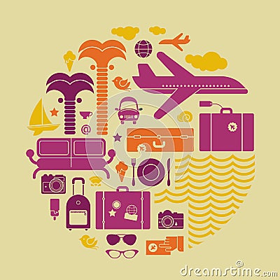 Resort symbols Vector Illustration