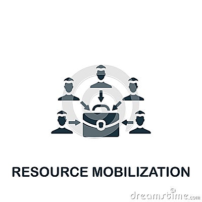 Resource mobilization icon. Monochrome simple sign from charity and non-profit collection. Resource mobilization icon Vector Illustration