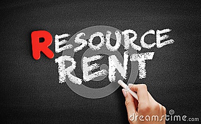 Resource Rent text on blackboard Stock Photo