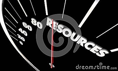 Resources Money Funding Speedometer Stock Photo