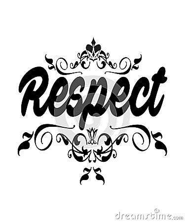 Respect word graphic Cartoon Illustration