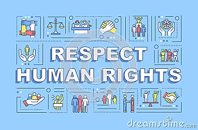 Respect human rights word concepts banner Vector Illustration