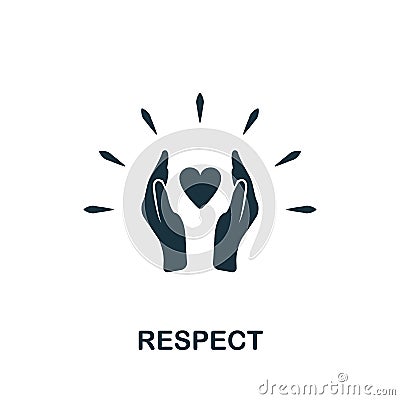 Respect icon. Simple creative element. Filled monochrome Respect icon for templates, infographics and banners Vector Illustration