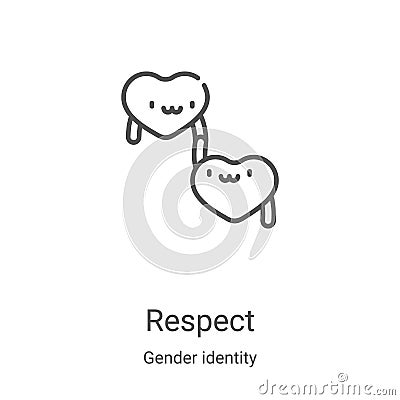 respect icon vector from gender identity collection. Thin line respect outline icon vector illustration. Linear symbol for use on Vector Illustration