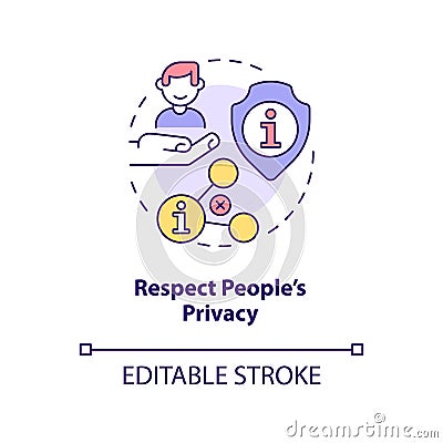 Respect people privacy concept icon Vector Illustration