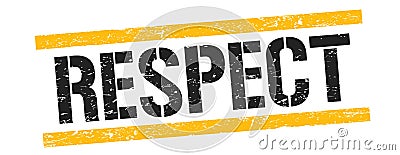 RESPECT text on black yellow vintage lines stamp Stock Photo