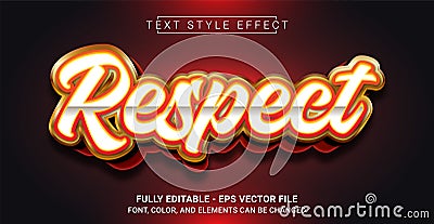 Respect Text Style Effect. Editable Graphic Text Template Vector Illustration