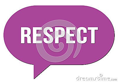 RESPECT text written in a violet speech bubble Stock Photo