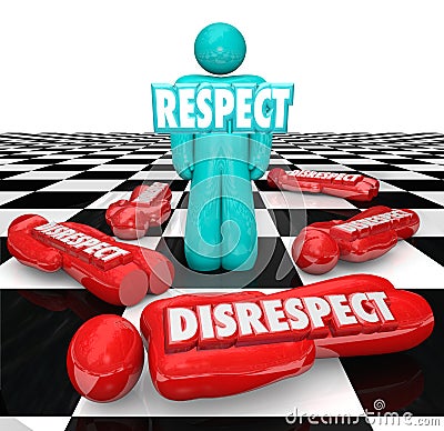 Respect Vs Disrespect One Person Winner Standing Chess Board Stock Photo