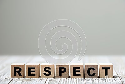 Respect word written on wood block Stock Photo