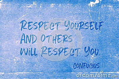 Respect yourself Confucius Stock Photo