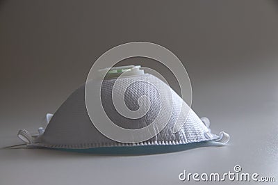 Respirator with an exhalation valve, a safety mask protecting from virus Stock Photo