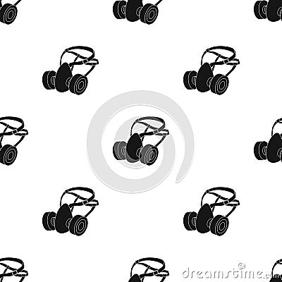 Respirator for miners. Protection from dust . Equipment of miners.Mine Industry single icon in black style vector symbol Vector Illustration
