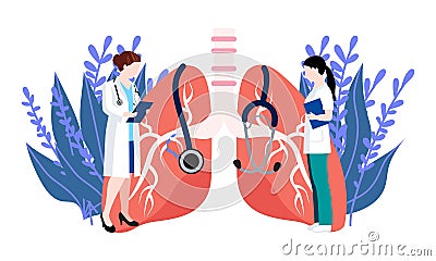 Respiratory medicine pulmonology healthcare concept illustration Vector Illustration