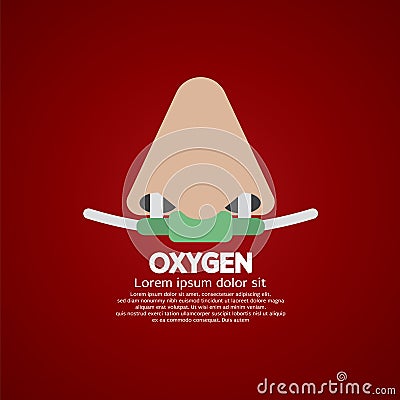 Respiratory Oxygen Nasal Catheter Vector Illustration