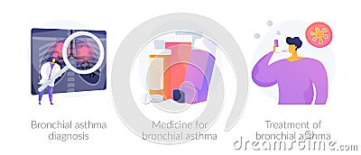 Asthma vector concept metaphors. Vector Illustration