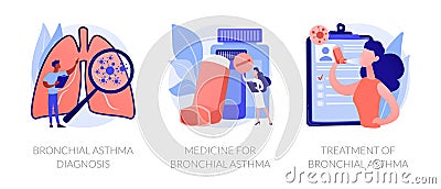 Asthma vector concept metaphors. Vector Illustration