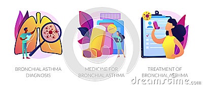 Asthma vector concept metaphors. Vector Illustration