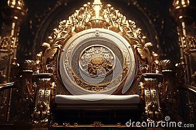 Luxurious gold pattern on a royal throne conveying Stock Photo