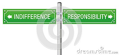 Responsibility Indifference Signpost Vector Illustration