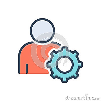 Color illustration icon for Responsible, trustworthy and setting Vector Illustration