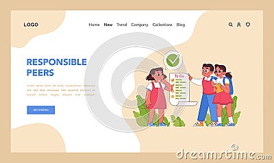 Responsible Peers concept. Flat vector illustration Vector Illustration