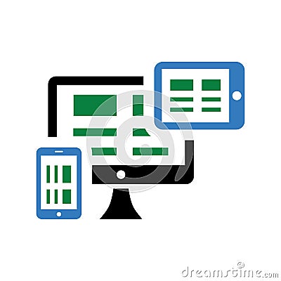 Responsive, adaptive, design icon. Editable vector graphics Stock Photo