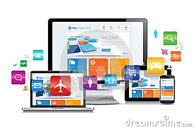 Responsive Design Apps Vector Illustration