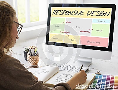 Responsive Design Layout Software Concept Stock Photo