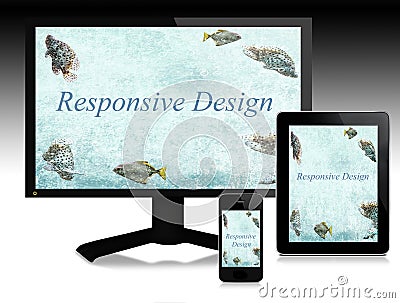 Responsive design, scalable websites Stock Photo