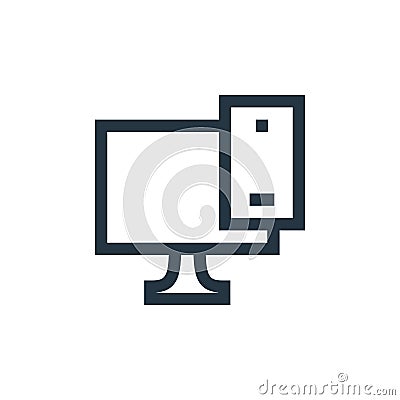 responsive vector icon isolated on white background. Outline, thin line responsive icon for website design and mobile, app Vector Illustration