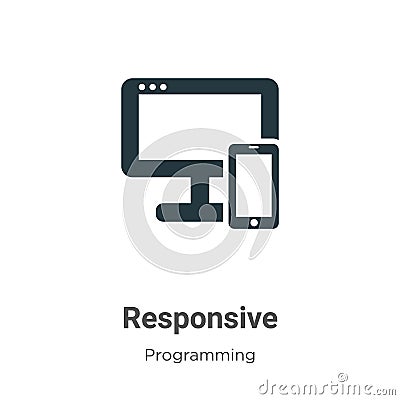 Responsive vector icon on white background. Flat vector responsive icon symbol sign from modern programming collection for mobile Vector Illustration