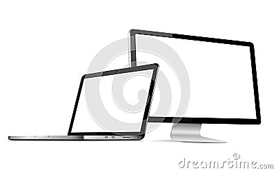 Responsive web design computer display with laptop Vector Illustration