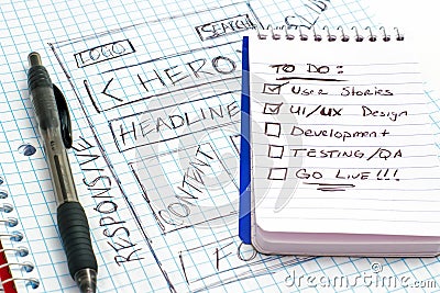 Responsive Web Design Sketch Todo List Stock Photo